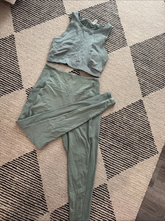aerie Pants - aerie Ribbed Sage Green Crop Tank Top
